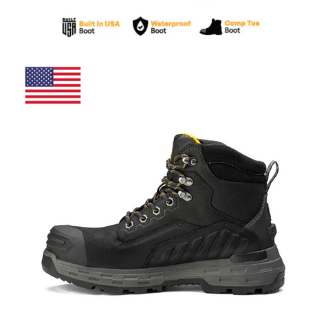 Chinook Wildwood 6” Waterproof Composite Toe Black Boot - Made in USA